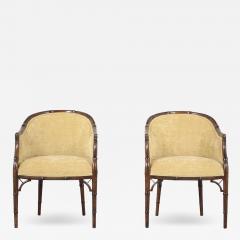Pair of Faux Bamboo Armchairs - 3054114