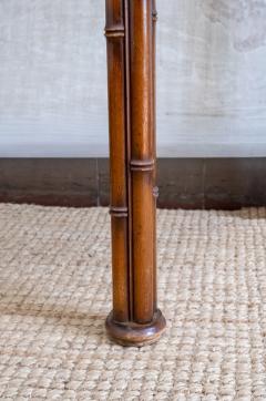 Pair of Faux Bamboo Demi Lune Consoles 1970s - 4736849