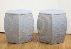 Pair of Faux Bamboo Garden Stools - 1311059