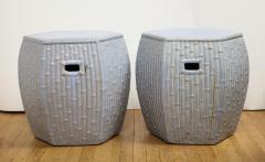 Pair of Faux Bamboo Garden Stools - 1311063