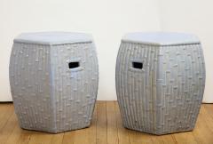 Pair of Faux Bamboo Garden Stools - 1311067