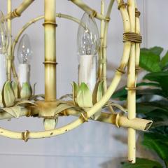 Pair of Faux Bamboo Pagoda Chandeliers Italy 1950s - 3040285