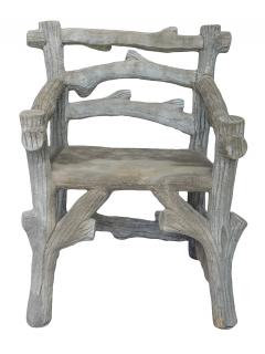 Pair of Faux Bois Garden Armchairs - 3655679