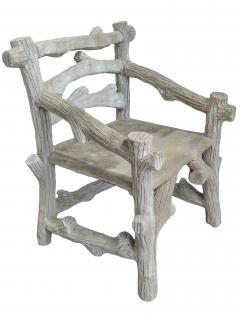 Pair of Faux Bois Garden Armchairs - 3655682