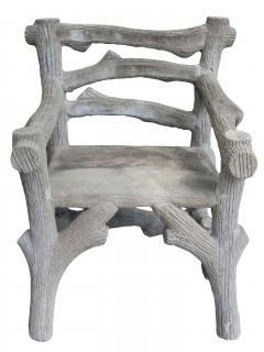 Pair of Faux Bois Garden Armchairs - 3655684