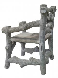 Pair of Faux Bois Garden Armchairs - 3655685