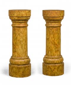 Pair of Faux Marble Painted Pedestals - 4657603