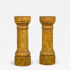 Pair of Faux Marble Painted Pedestals - 4689923