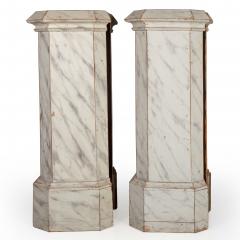Pair of Faux Marble Painted Pine Columns early 20th century - 4819435