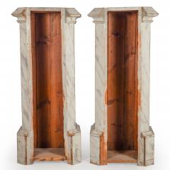 Pair of Faux Marble Painted Pine Columns early 20th century - 4819437