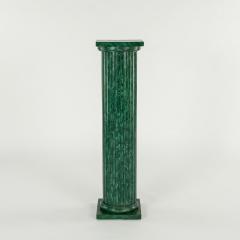 Pair of Faux Painted Malachite Doric Column Pedestals - 4817193