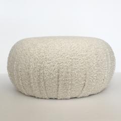 Pair of Faux Shearling Souffle Pouf Ottomans - 999140