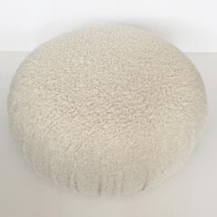 Pair of Faux Shearling Souffle Pouf Ottomans - 999142