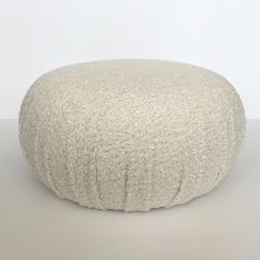 Pair of Faux Shearling Souffle Pouf Ottomans - 999143