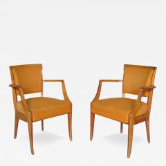 Pair of Fine 1930s Beechwood Bridge Armchairs - 3935510