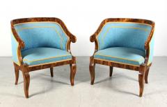 Pair of Fine Biedermeier Walnut Bergeres Vienna c 1825  - 3466587