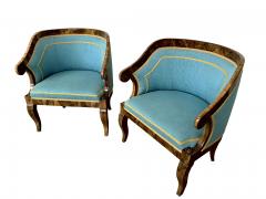 Pair of Fine Biedermeier Walnut Bergeres Vienna c 1825  - 3466597