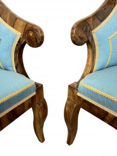 Pair of Fine Biedermeier Walnut Bergeres Vienna c 1825  - 3466599