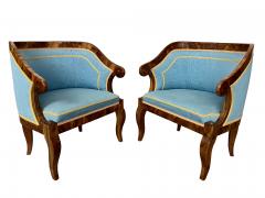 Pair of Fine Biedermeier Walnut Bergeres Vienna c 1825  - 3466602