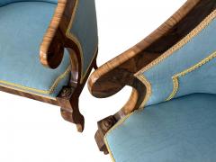 Pair of Fine Biedermeier Walnut Bergeres Vienna c 1825  - 3466615