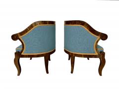 Pair of Fine Biedermeier Walnut Bergeres Vienna c 1825  - 3466617