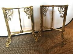 Pair of Fine Bronze Based End Tables with Glass Tops - 2998439
