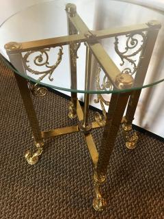 Pair of Fine Bronze Based End Tables with Glass Tops - 2998445