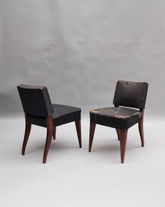 Pair of Fine French Art Deco Mahogany Side Chairs - 4222557