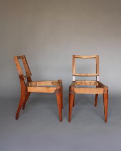 Pair of Fine French Art Deco Mahogany Side Chairs - 4222566