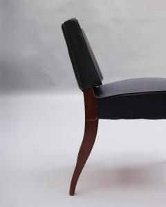 Pair of Fine French Art Deco Mahogany Side Chairs - 4222571