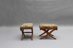 Pair of Fine French Art Deco X Form Stools - 3117379