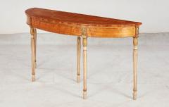 Pair of Fine Georgian Demi Elliptical Satinwood Consoles - 3708839