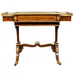 Pair of Fine Regency Rosewood and Bronze Mounted Writing Games Table - 4253824