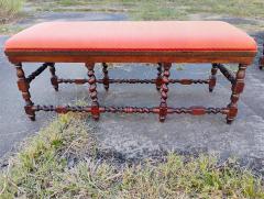 Pair of Finely Crafted 18th Century Louis XIV French Barley Twist Oak Benches - 4383403