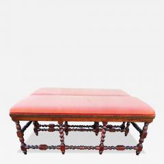 Pair of Finely Crafted 18th Century Louis XIV French Barley Twist Oak Benches - 4383812