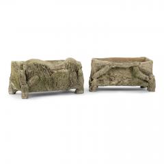 Pair of Finely Sculpted Faux Bois Planters - 2337600