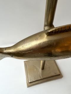 Pair of Fish Lamps Gilt Metal France 1990s - 4483211