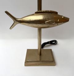 Pair of Fish Lamps Gilt Metal France 1990s - 4483213