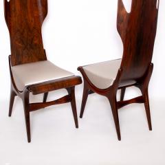 Pair of Flame Dining chairs by Dante la Torre for Pozzi Italy 1950s - 4411851