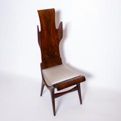 Pair of Flame Dining chairs by Dante la Torre for Pozzi Italy 1950s - 4411858