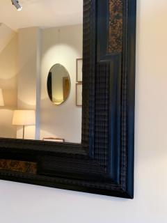 Pair of Flemish Style Faux Tortoishell and Ebonised Ripple Frame Mirrors - 1493284