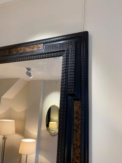 Pair of Flemish Style Faux Tortoishell and Ebonised Ripple Frame Mirrors - 1493285