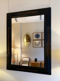 Pair of Flemish Style Faux Tortoishell and Ebonised Ripple Frame Mirrors - 1493286