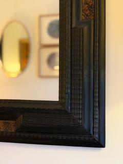 Pair of Flemish Style Faux Tortoishell and Ebonised Ripple Frame Mirrors - 1493289