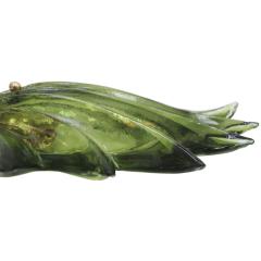 Pair of Floral Murano Glass Wall Sconces in Green Italian Art Glass Lighting - 4090033