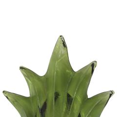 Pair of Floral Murano Glass Wall Sconces in Green Italian Art Glass Lighting - 4090034