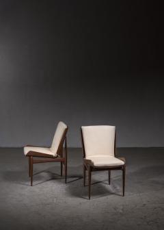 Pair of Folded Plywood and Leather Italian Side Chairs 1950s - 2918654
