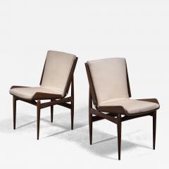 Pair of Folded Plywood and Leather Italian Side Chairs 1950s - 2922143