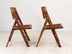 Pair of Folding Bamboo Chairs Vintage - 3159256