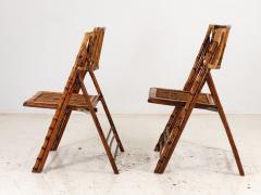 Pair of Folding Bamboo Chairs Vintage - 3159257